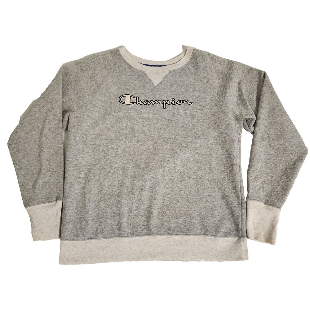 CHAMPION Pullover Long Sleeve Crew Neck Sweatshirt Gray Women's Size Medium